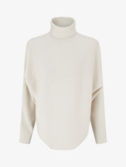 Pull uni à manches chauves-souris - Crème - 1
