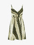 Robe mi-longue imprimé abstrait à détail irisé - Vert - 1