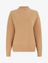 Pull ample à col montant et couture fantaisie - Camel - 1