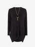 Pull long uni asymétrique - Noir - 1