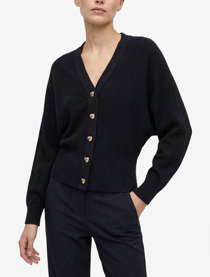 Pull gilet manches chauve-souris - Noir