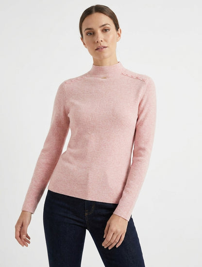 Pull droit avec plaque métallique - Rose