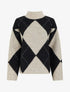 Pull en laine mélangée à motif losanges - Beige - 1