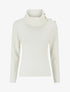 Pull fin côtelé à col roulé boutonné - Crème - 1
