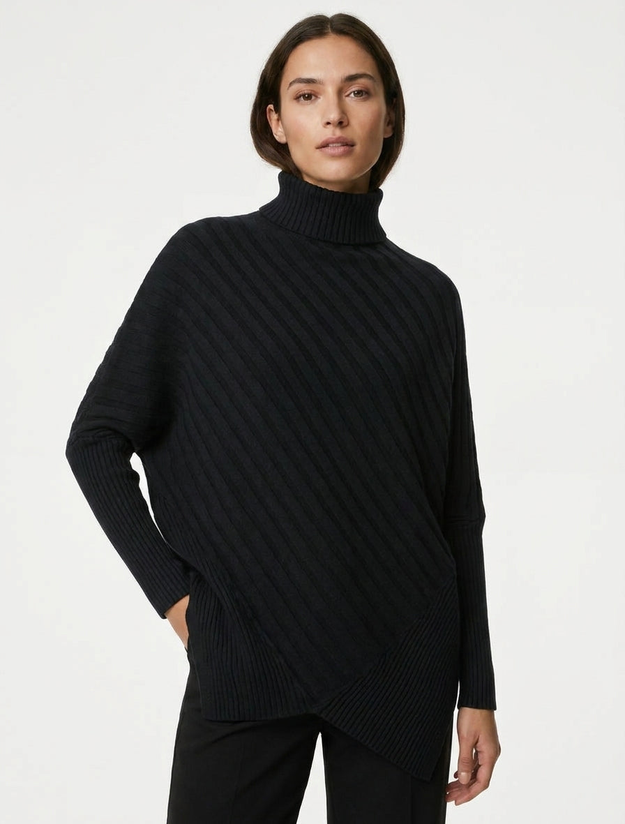 Pull oversize manches chauve-souris - Noir