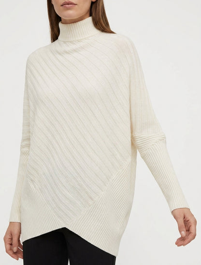 Pull oversize manches chauve-souris - Crème