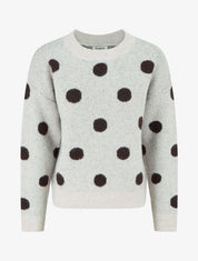 Pull en maille à pois - Gris clair - 1
