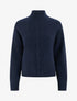 Pull droit à col montant en maille effet torsadé - Marine - 1