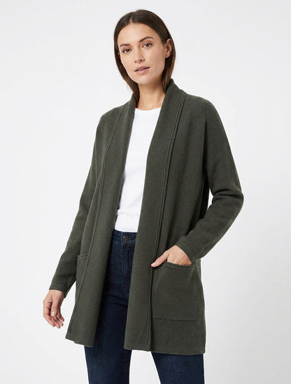 Gilet mi-long à poches - Kaki