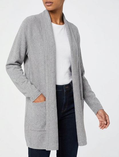 Gilet mi-long à poches - Gris