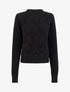 Pull en coton à macramé style floral - Noir - 1