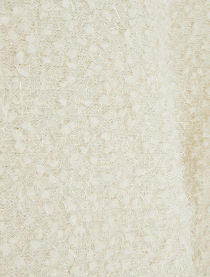Pull droit en maille duveteuse irisée - Crème - 3