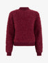 Pull droit en maille duveteuse irisée - Lie de vin - 1