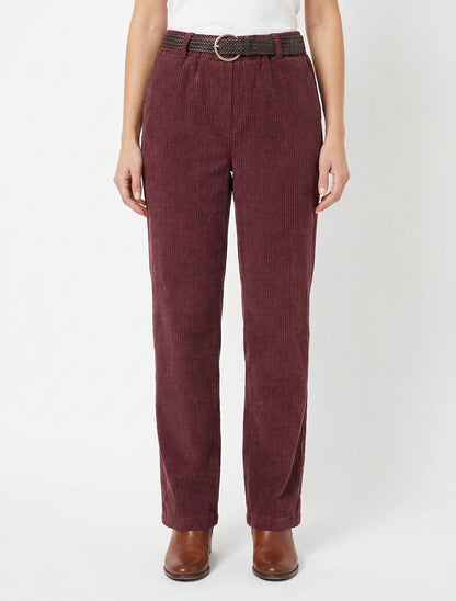 Pantalon droit taille haute - Bordeaux