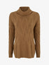 Pull ample à col roulé en maille texturée - Camel - 1