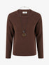Pull droit en maille côtelée - Marron - 1