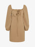Robe empire à poitrine froncée - Camel - 1