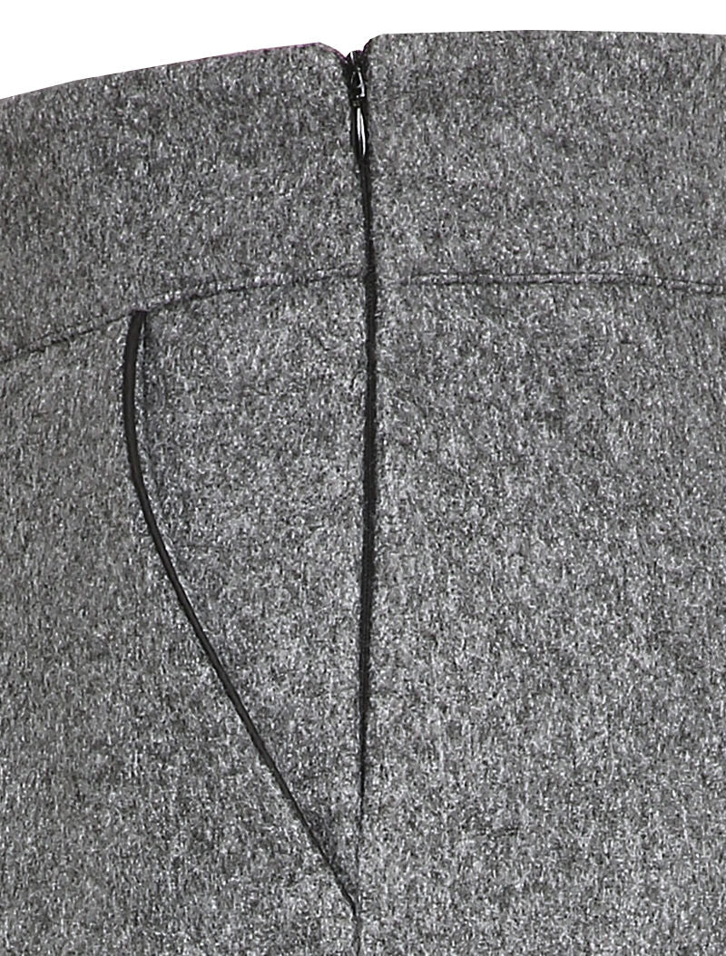 Jupe trapèze en feutrine - Gris foncé - 3