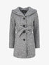 Manteau boutonné à capuche - Gris chiné - 1