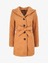 Manteau boutonné à capuche - Camel - 1