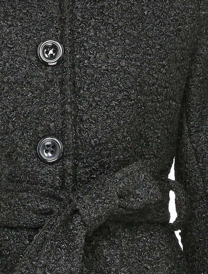 Manteau boutonné à capuche - Noir - 3