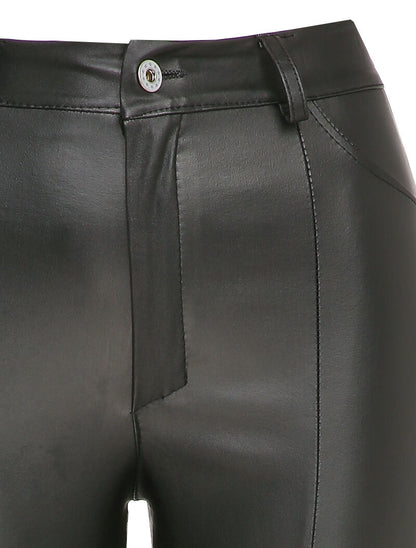Pantalon 7/8 enduit avec zips aux chevilles - Noir - 3