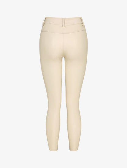 Pantalon 7/8 enduit avec zips aux chevilles - Beige - 2