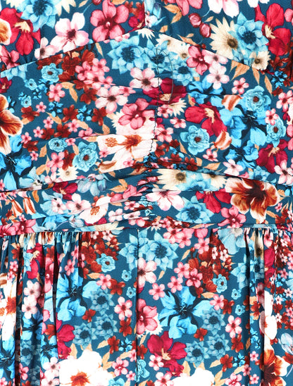Robe longue à taille empire et imprimé fleurs d&