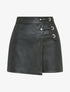 Jupe short en simili à détail lanières - Noir - 1