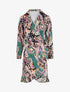 Robe portefeuille volantée à imprimé cachemire stylisé - Noir - 1