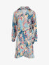 Robe portefeuille volantée à imprimé cachemire stylisé - Bleu - 1