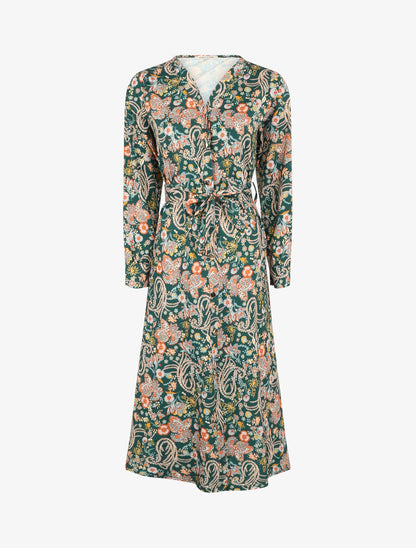 Robe longue à imprimé fleurs sauvages - Vert - 4