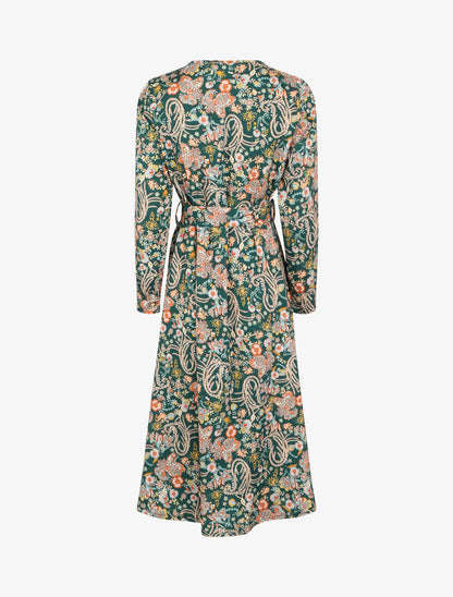 Robe longue à imprimé fleurs sauvages - Vert - 2