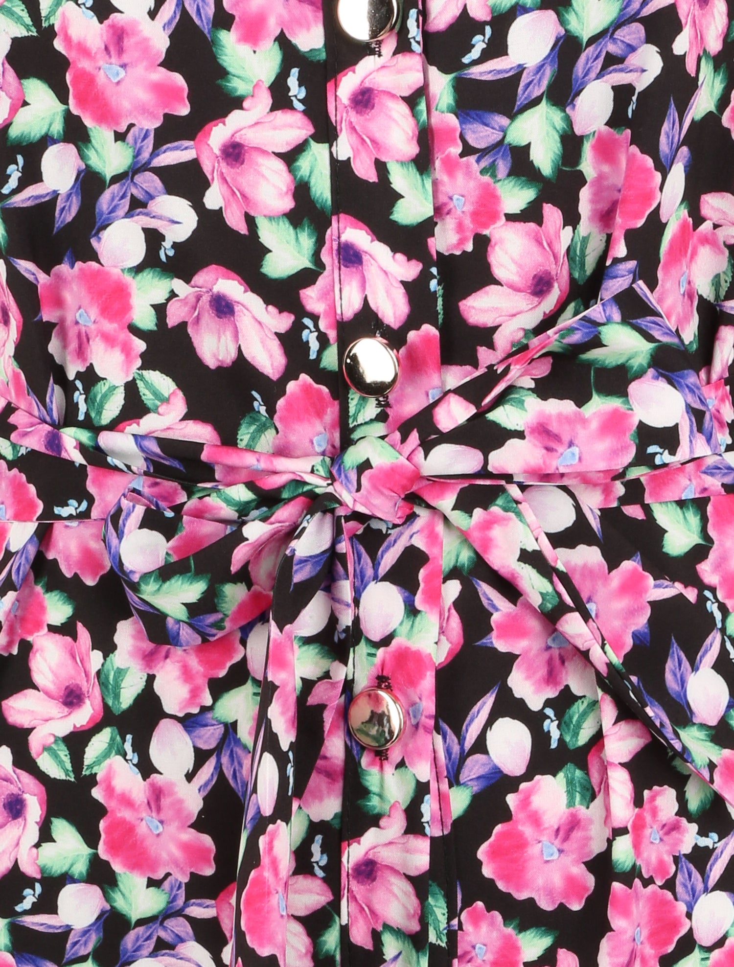 Robe longue à imprimé à fleurs - Noir - 3