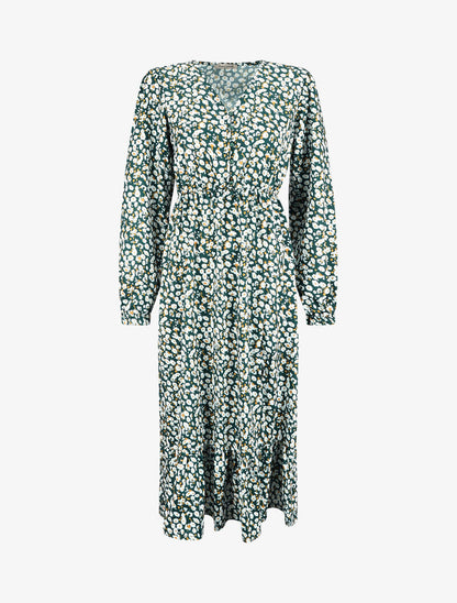 Robe taille empire à imprimé marguerite - Vert - 4