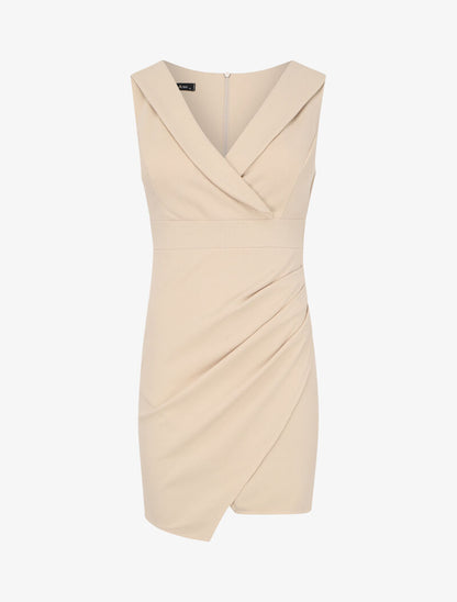 Robe portefeuille cache coeur - Beige - 4