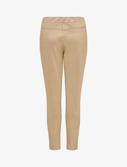 Pantalon droit effet nubuck - Beige - 2
