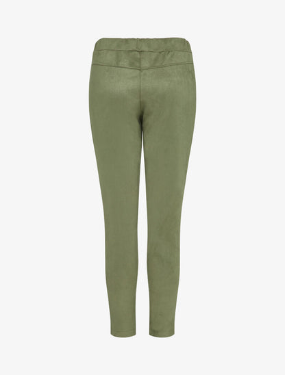Pantalon droit effet nubuck - Vert olive - 2