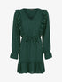 Robe patineuse à épaules et bords volantés - Vert sapin - 4