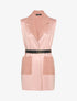 Veste sans manches style peau lainée - Rose poudré - 4