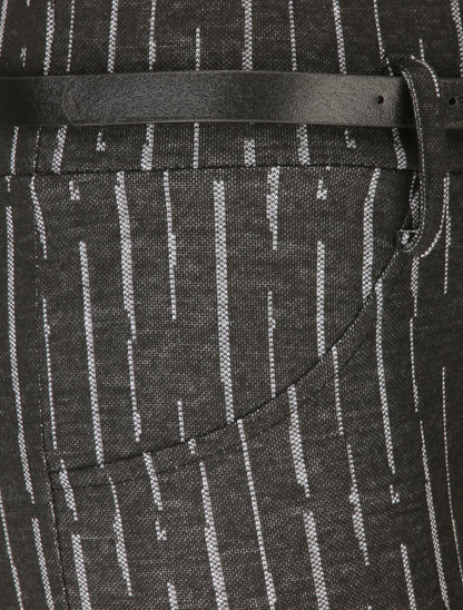 Legging à rayures stylisées - Noir - 3