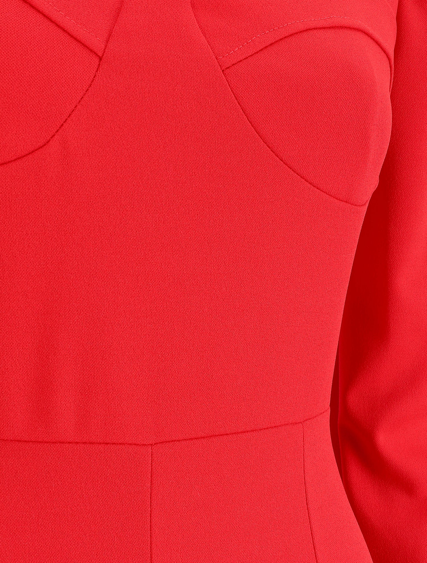 Robe volantée à manches gigot - Rouge - 3