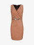 Robe en simili à chaîne à maillons stylisés - Camel - 4