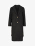 Manteau long à bords asymétriques et détail boutons - Noir - 1