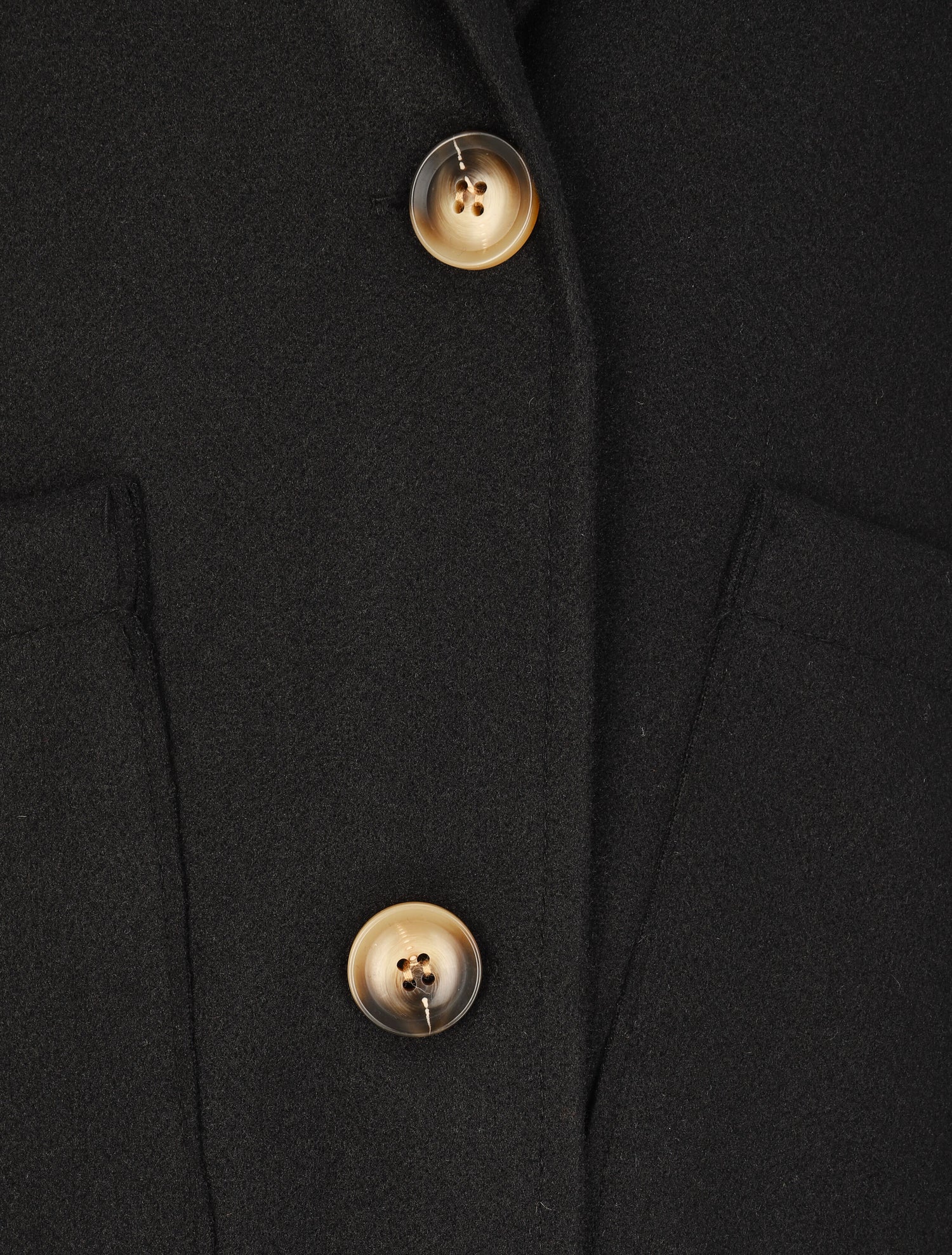 Manteau long à bords asymétriques et détail boutons - Noir - 4