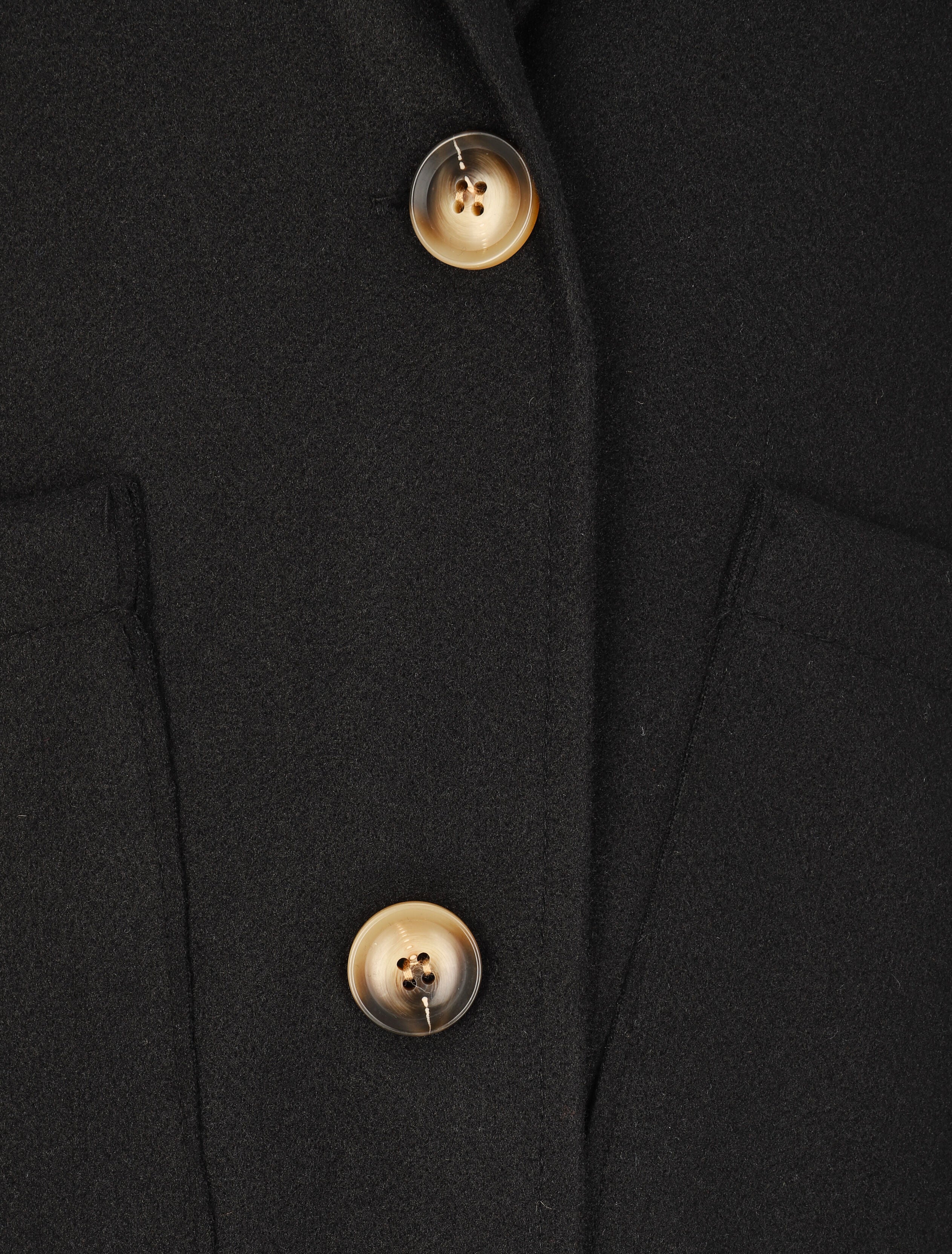 Manteau long à bords asymétriques et détail boutons - Noir - 4