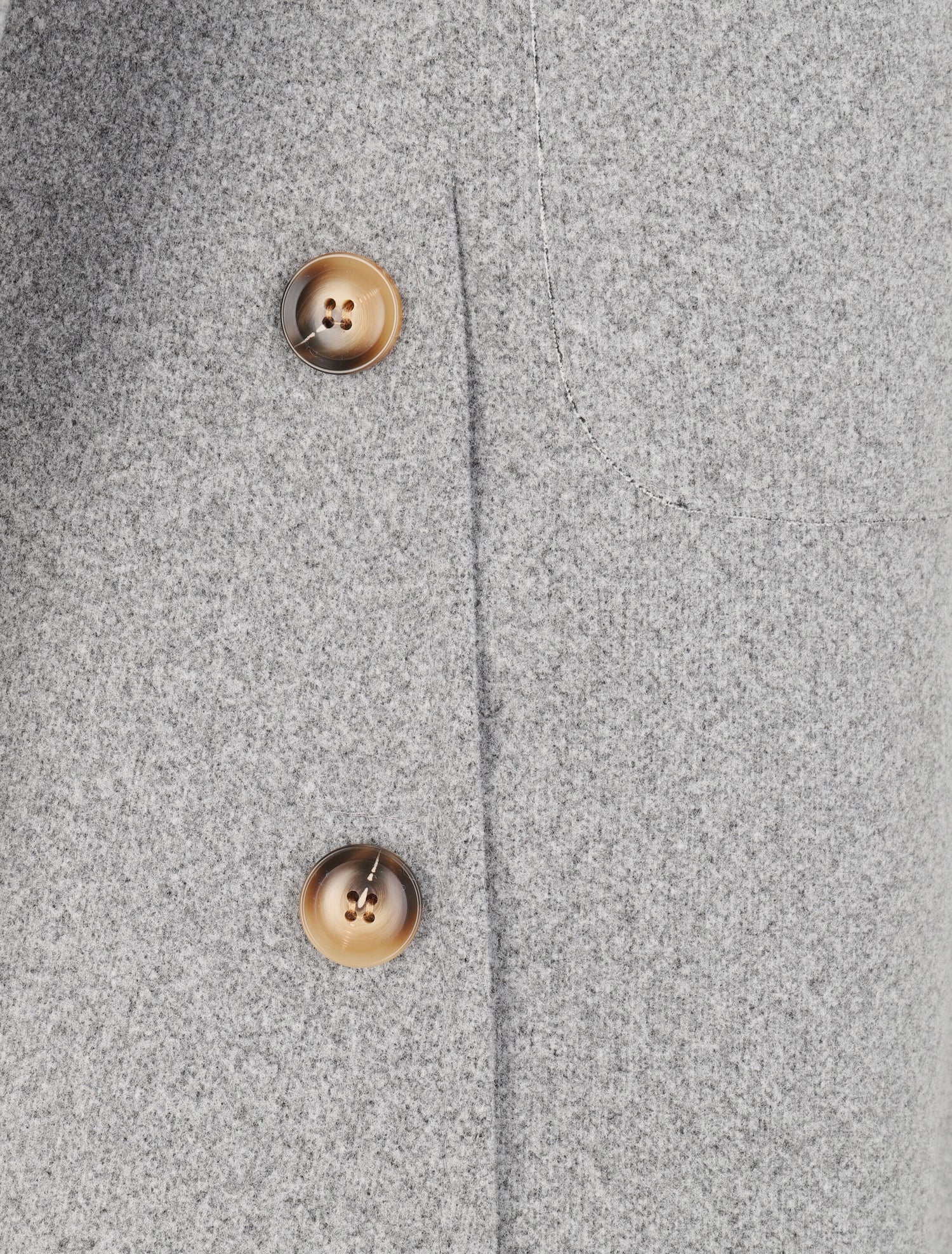 Manteau long à bords asymétriques et détail boutons - Gris - 4