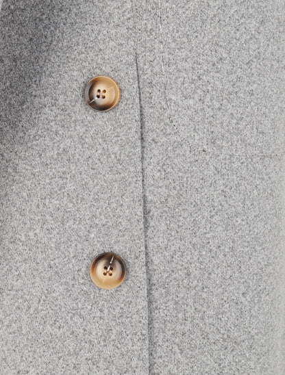 Manteau long à bords asymétriques et détail boutons - Gris - 4