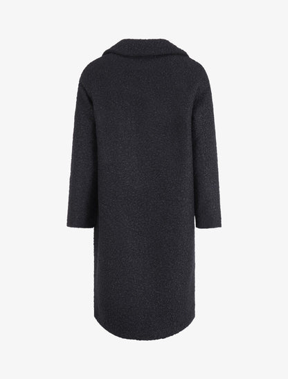 Manteau croisé effet laine bouclée - Noir - 2