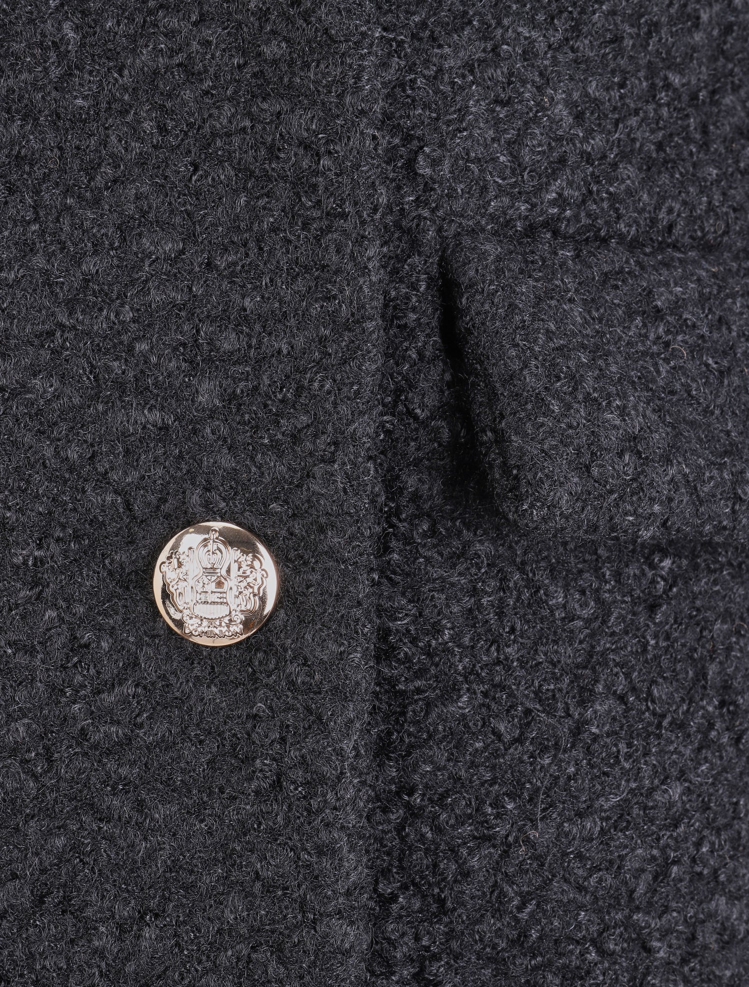 Manteau croisé effet laine bouclée - Noir - 3